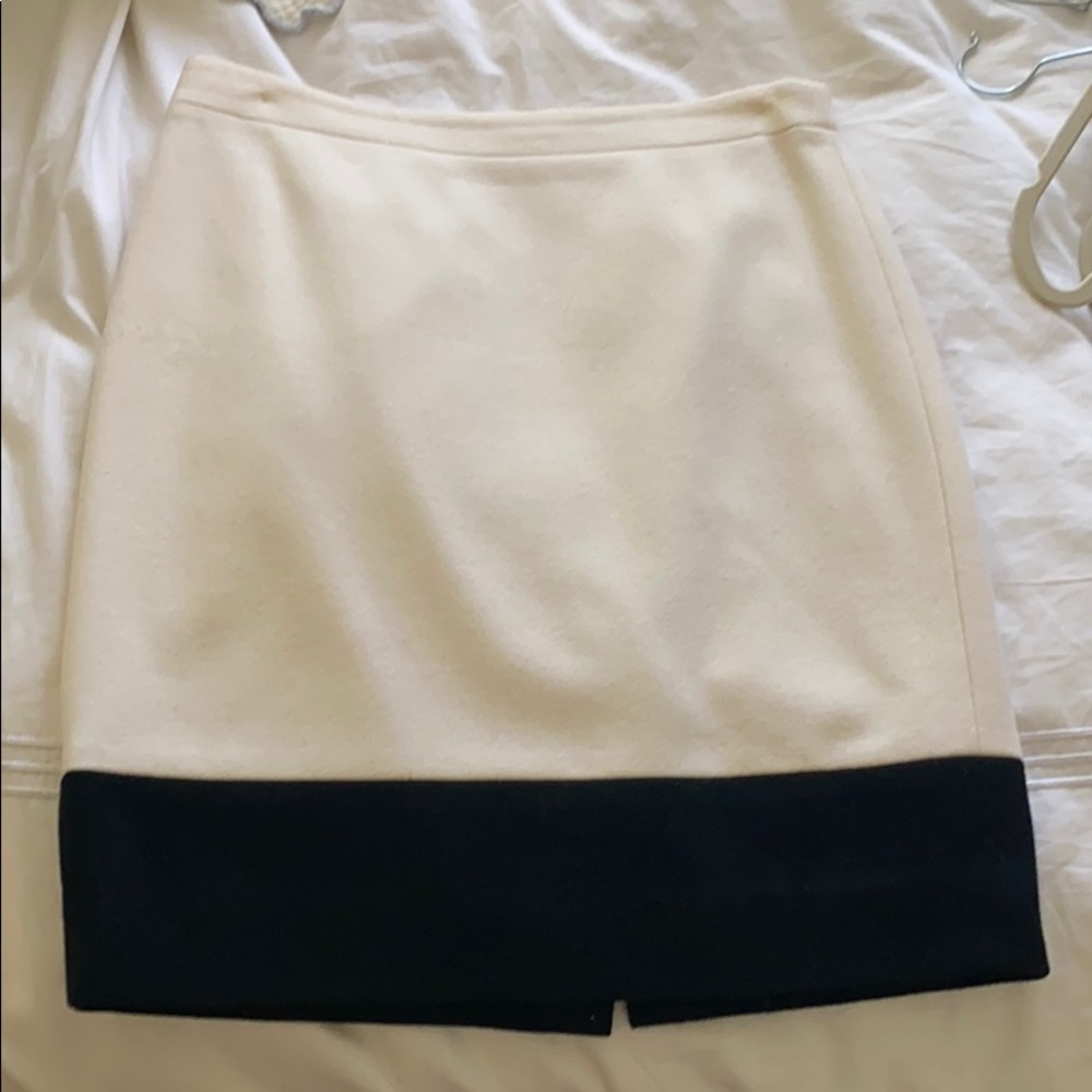 Wool white black JCrew pencil skirt